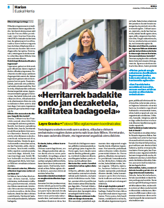 Interview on Fotovoz project, Berria newspaper, August 28, 2018.